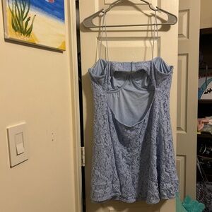 Light blue lace mini dress
